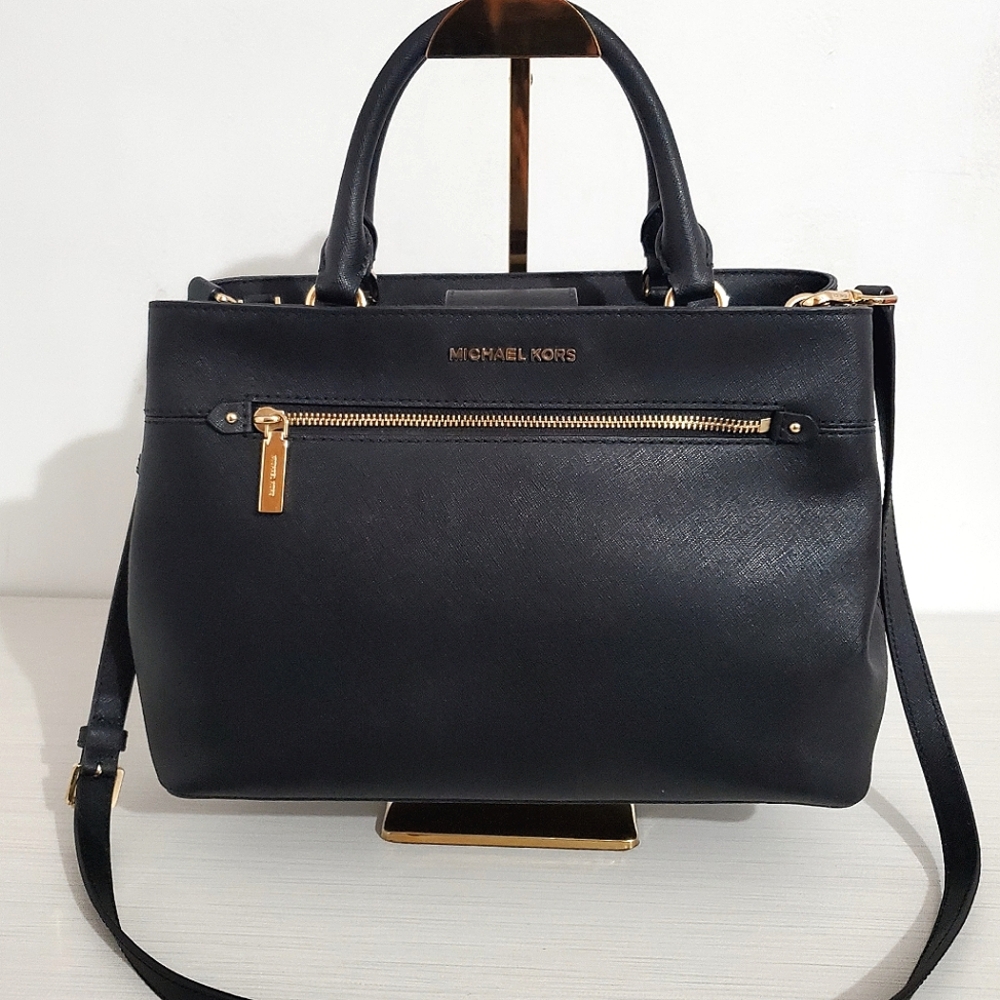 Michael Kors Black Satchel Saffiano Leather Medium
